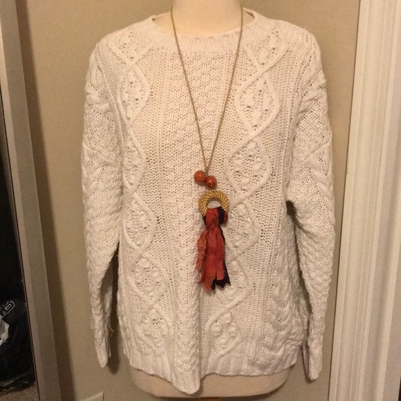 The Limited Sweaters - Cozy White Cable Knit Sweater